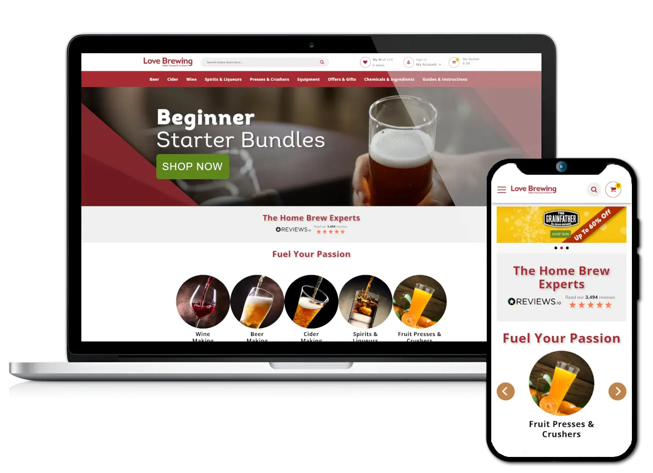 love-brewing-preview Magento 2 Website Design