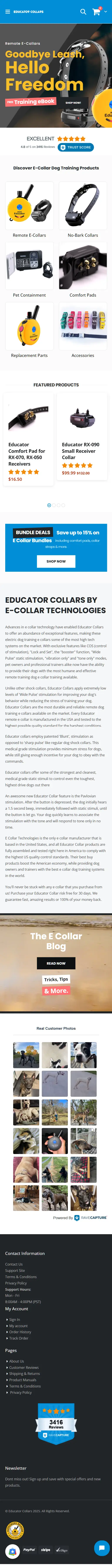 Homepage of Educator Collars