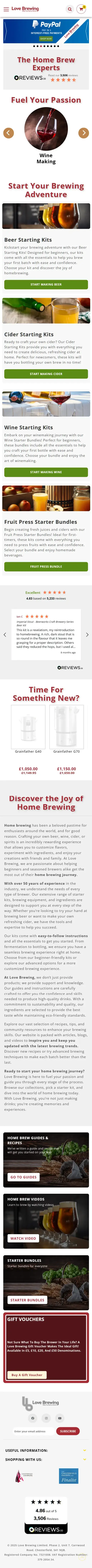 Homepage of Love Brewing