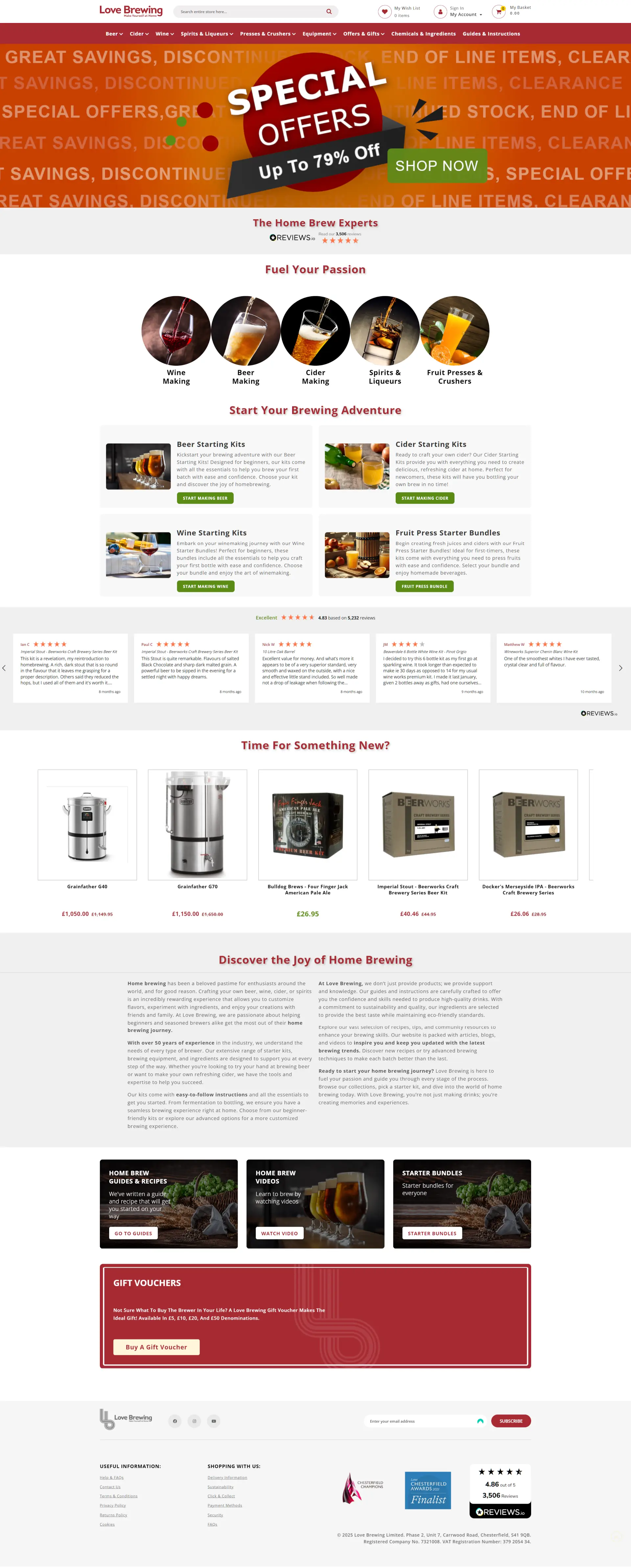 Homepage of Love Brewing