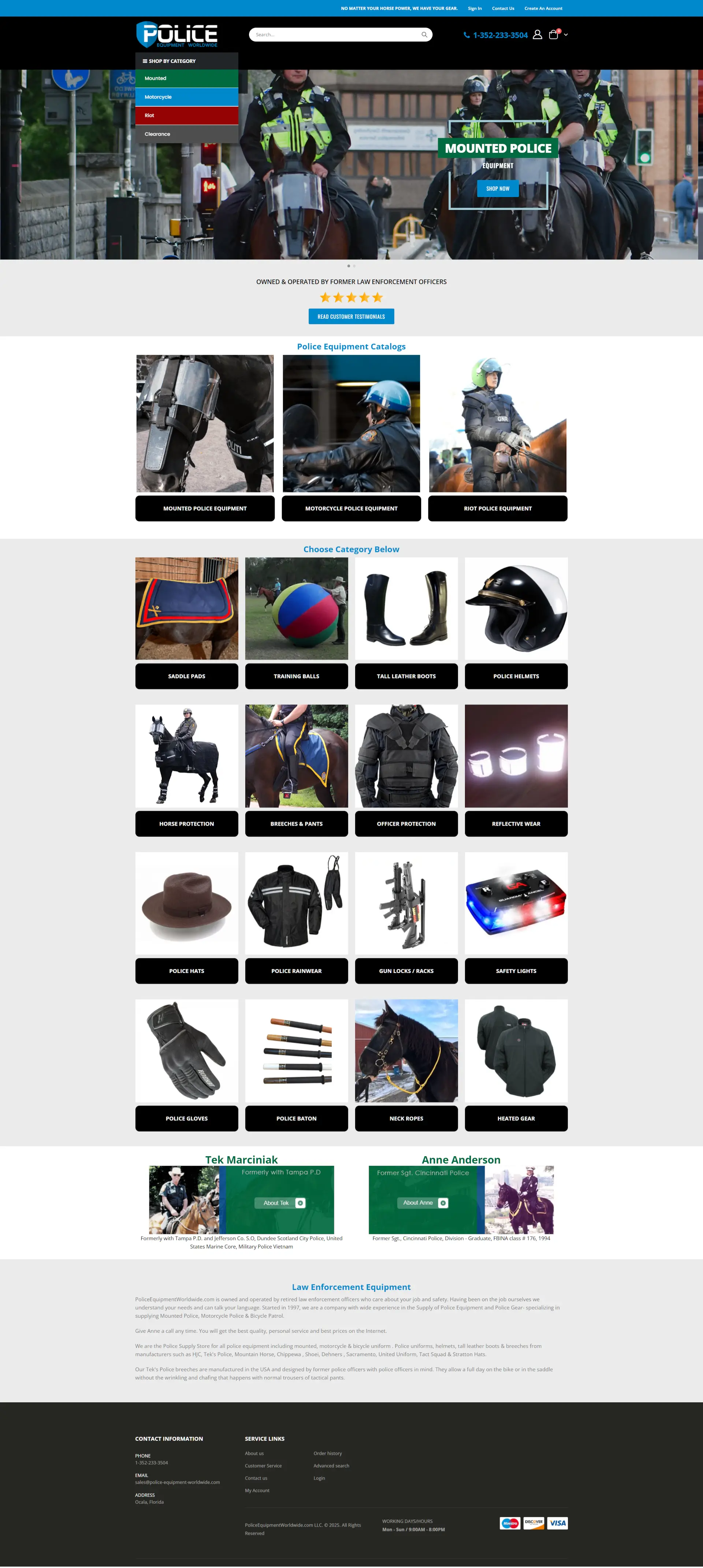 Homepage of Police Equipment Worldwide