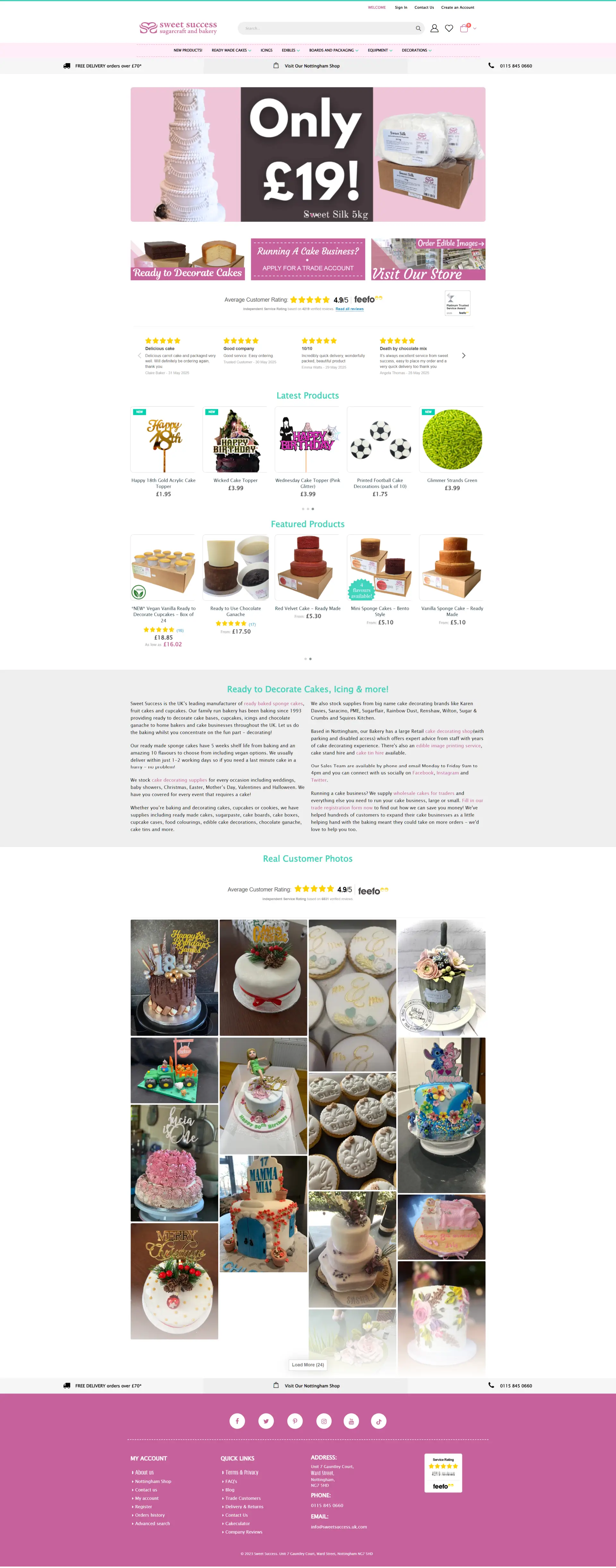 Homepage of Sweet Success