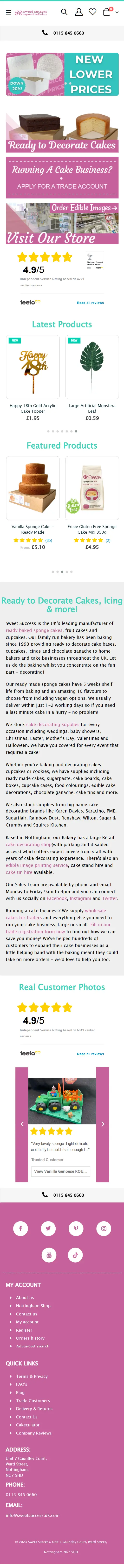 Homepage of Sweet Success