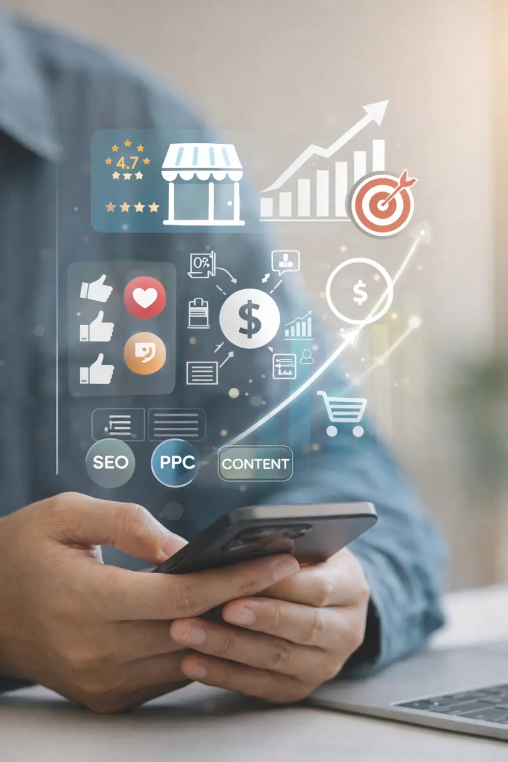 Visual of improving digital presence of business